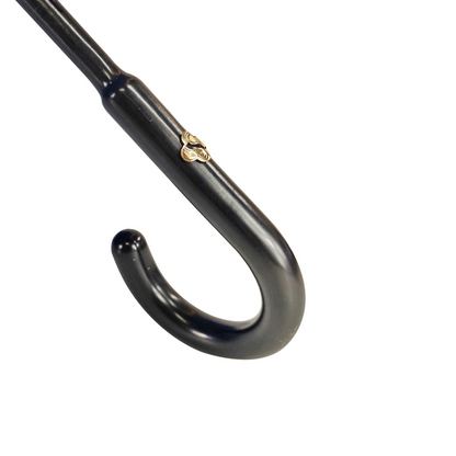 Classic Blue Men's Umbrella with Black Beech Wood and Leather Handle