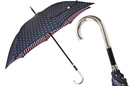 Refined Masterpiece – Men’s Umbrella with Silver-Plated Handle