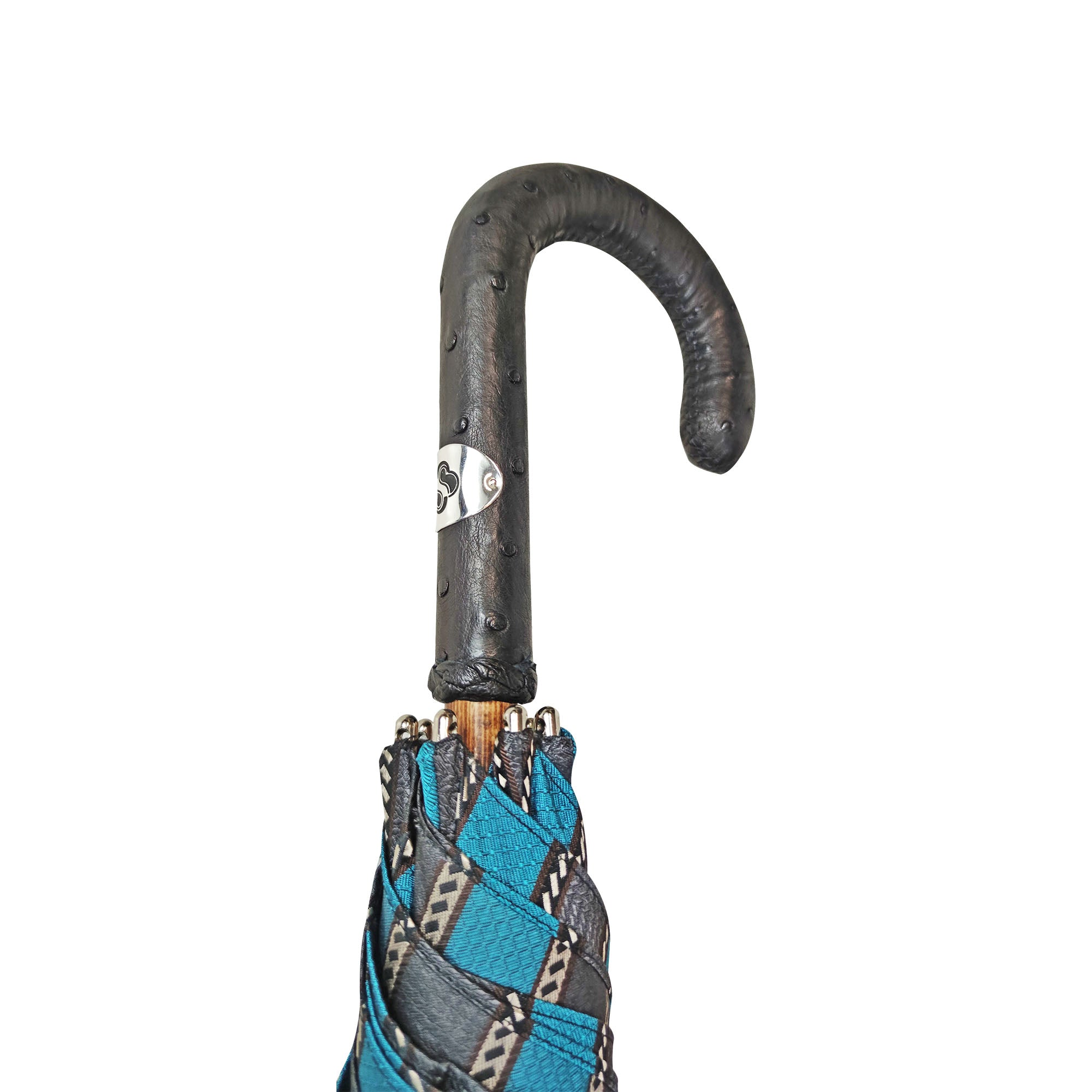 Men's Umbrella with Ostrich Leather Handle – Classic Handmade Design