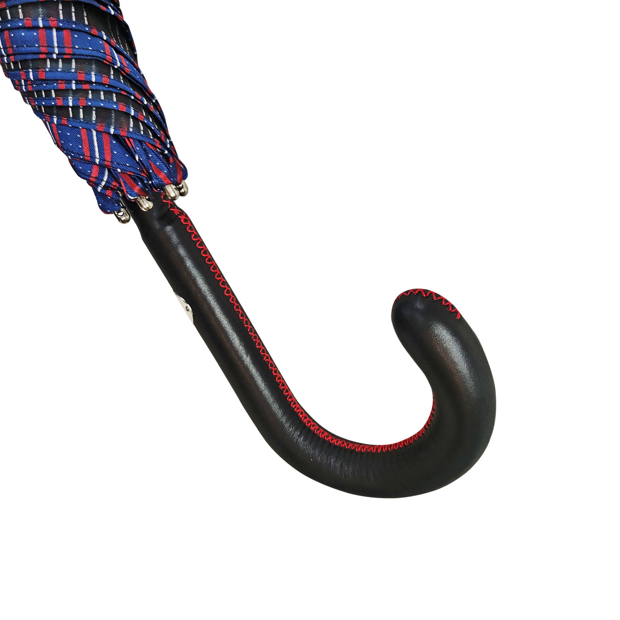 Refined Italian Men’s Bespoke Umbrella with Black Leather Handle