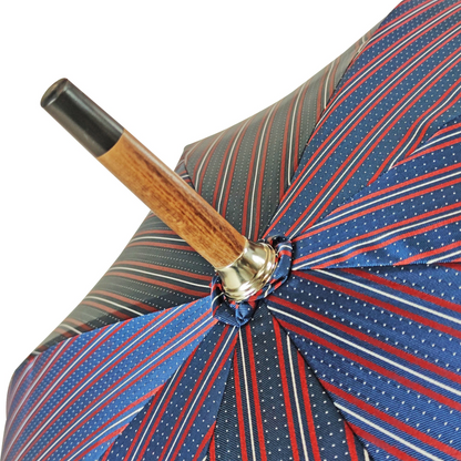 Refined Italian Men’s Bespoke Umbrella with Black Leather Handle