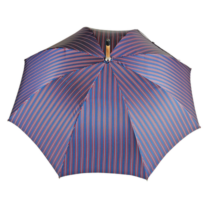 Refined Italian Men’s Bespoke Umbrella with Black Leather Handle