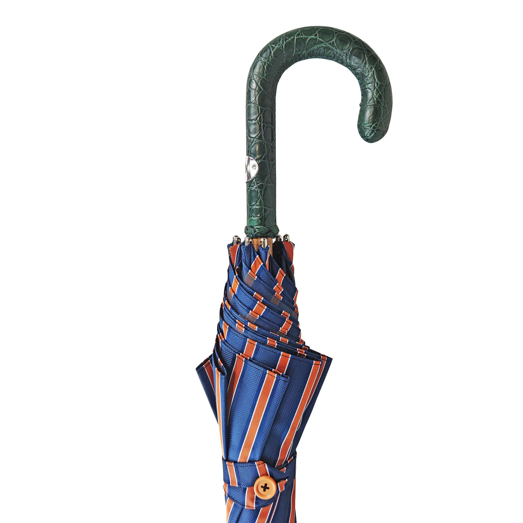 Luxury Stylish Umbrella with Green Caiman Crocodile Leather Handle