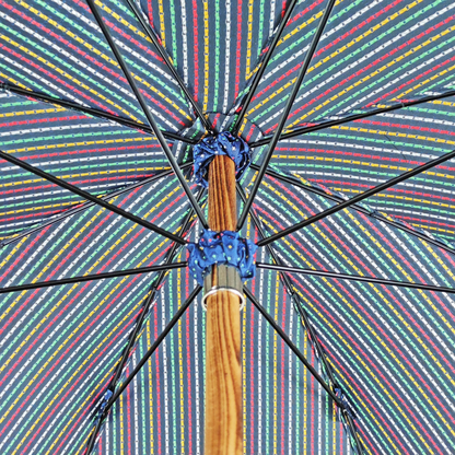 Classic Handmade Multicolor Dot Umbrella with Elegant Malacca Handle