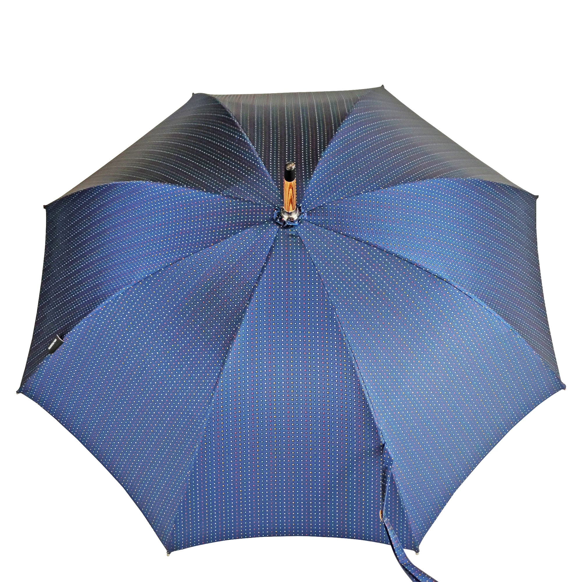 Classic Handmade Multicolor Dot Umbrella with Elegant Malacca Handle