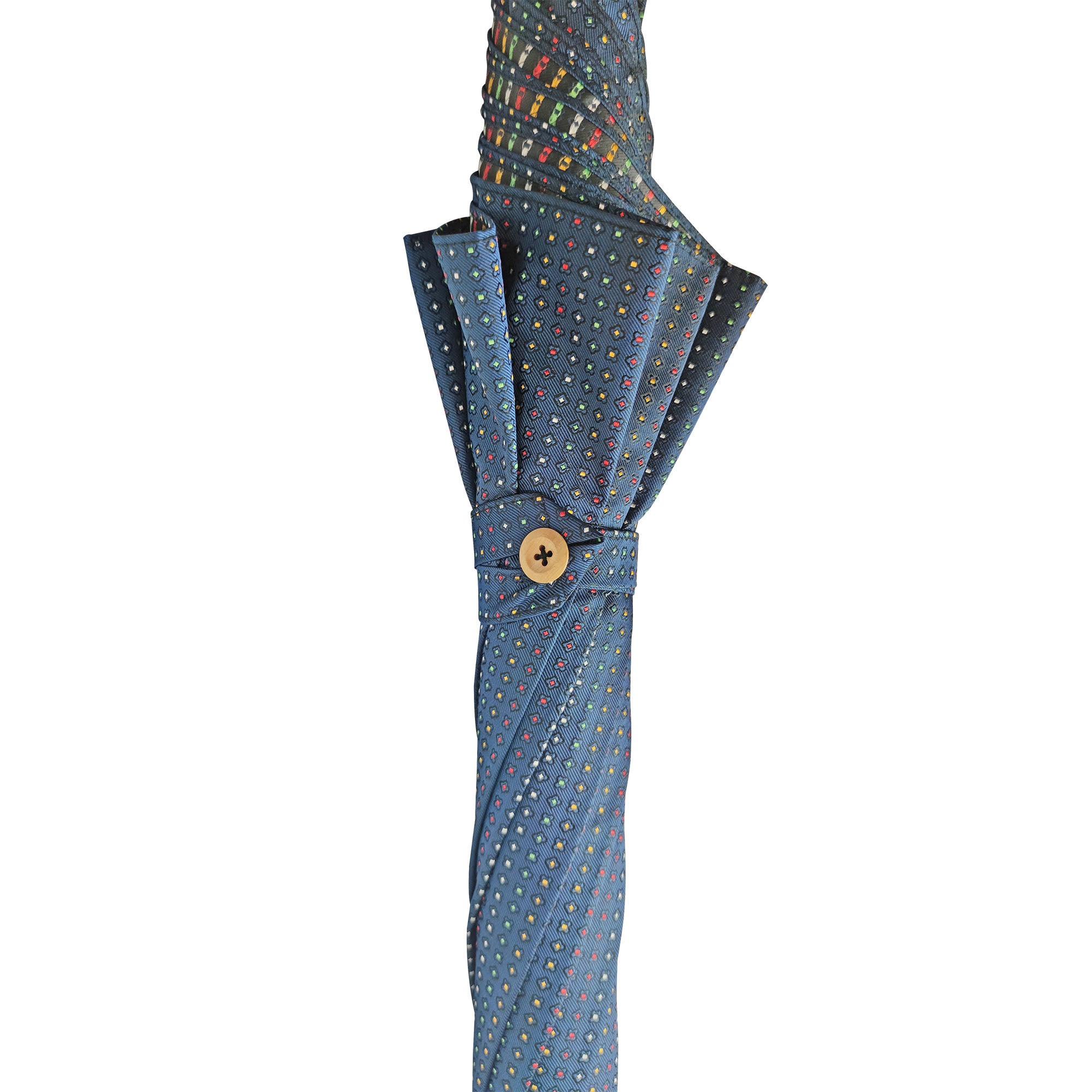 Classic Handmade Multicolor Dot Umbrella with Elegant Malacca Handle