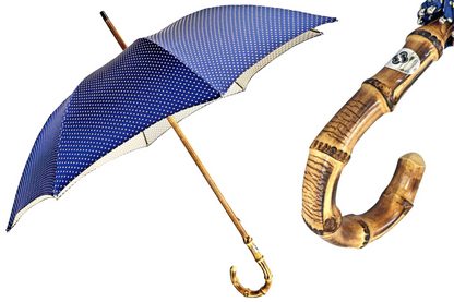 Handcrafted Whanghee Bamboo Umbrella with Elegant Dot Pattern