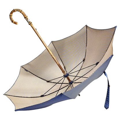 Handcrafted Whanghee Bamboo Umbrella with Elegant Dot Pattern