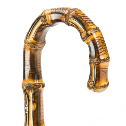 Navy Blue Camouflage Umbrella with Bamboo Handle, Italian Craft