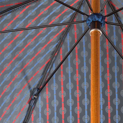 Gentlemen’s Umbrella with Red Leather Handle – Handmade in Italy