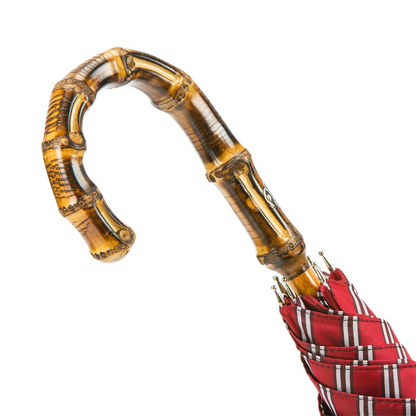Classic Striped Umbrella with Bamboo Handle – Handmade in Italy