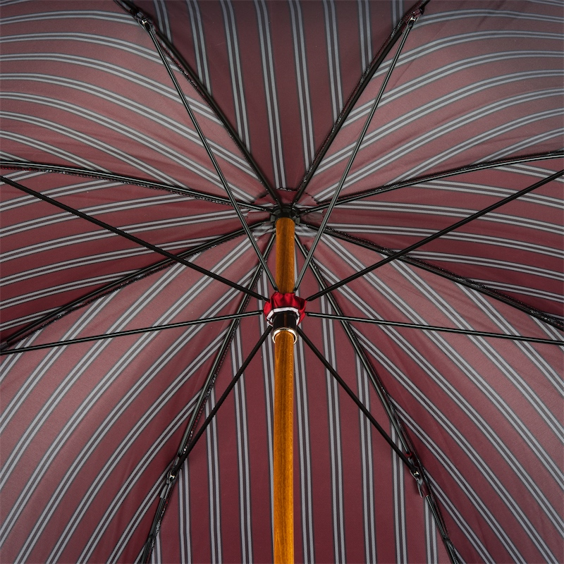 Classic Striped Umbrella with Bamboo Handle – Handmade in Italy