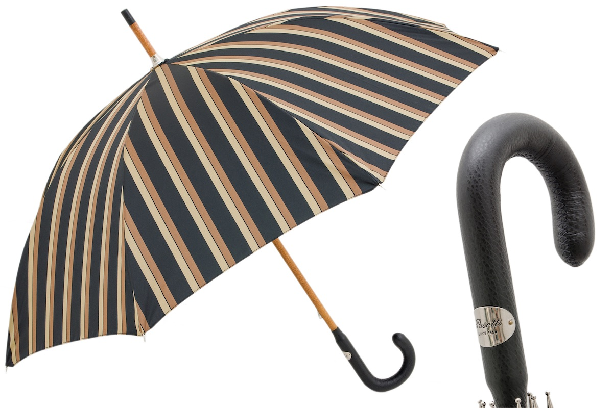 Best Gentleman Umbrella with Handmade Leather Handle – Italian Luxury