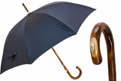Maple Stick Umbrella with Horn Detail – Handmade Italian Craft