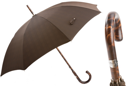 Solid Stick Hickory Umbrella with One-Piece Wooden Shaft and Horn End