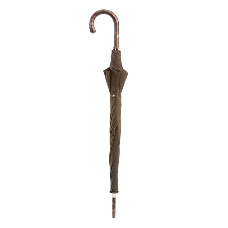 Solid Stick Hickory Umbrella with One-Piece Wooden Shaft and Horn End