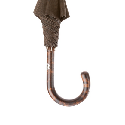 Solid Stick Hickory Umbrella with One-Piece Wooden Shaft and Horn End