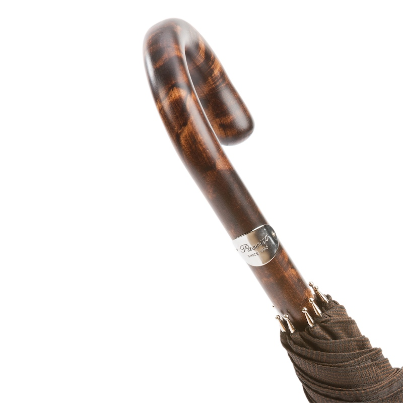 Solid Stick Hickory Umbrella with One-Piece Wooden Shaft and Horn End