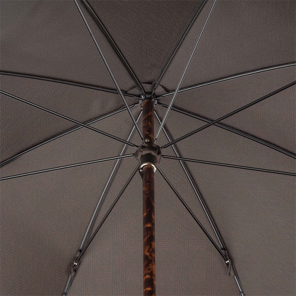 Solid Stick Hickory Umbrella with One-Piece Wooden Shaft and Horn End