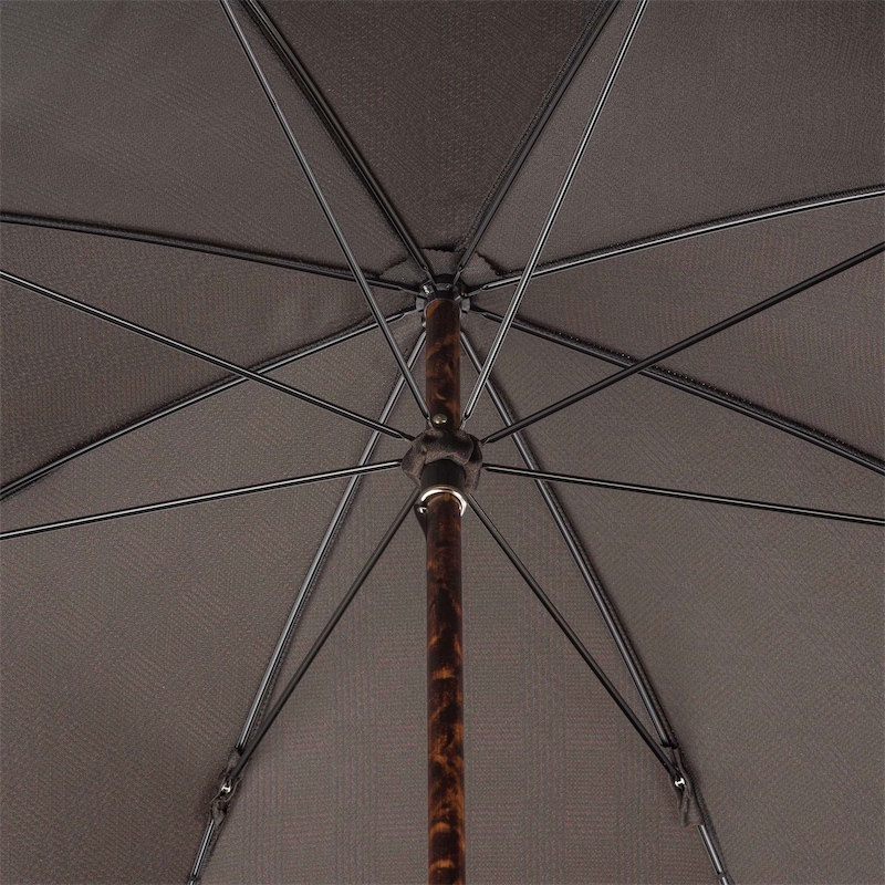 Solid Stick Hickory Umbrella with One-Piece Wooden Shaft and Horn End