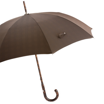 Solid Stick Hickory Umbrella with One-Piece Wooden Shaft and Horn End