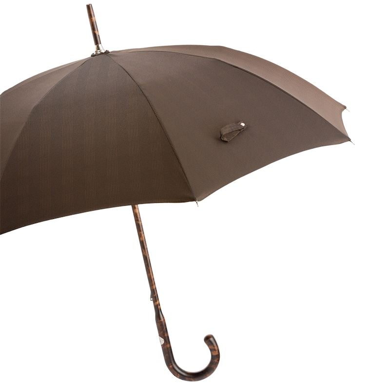 Solid Stick Hickory Umbrella with One-Piece Wooden Shaft and Horn End