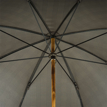Chestnut Striped Umbrella with Knob End – Handmade Italian Classic