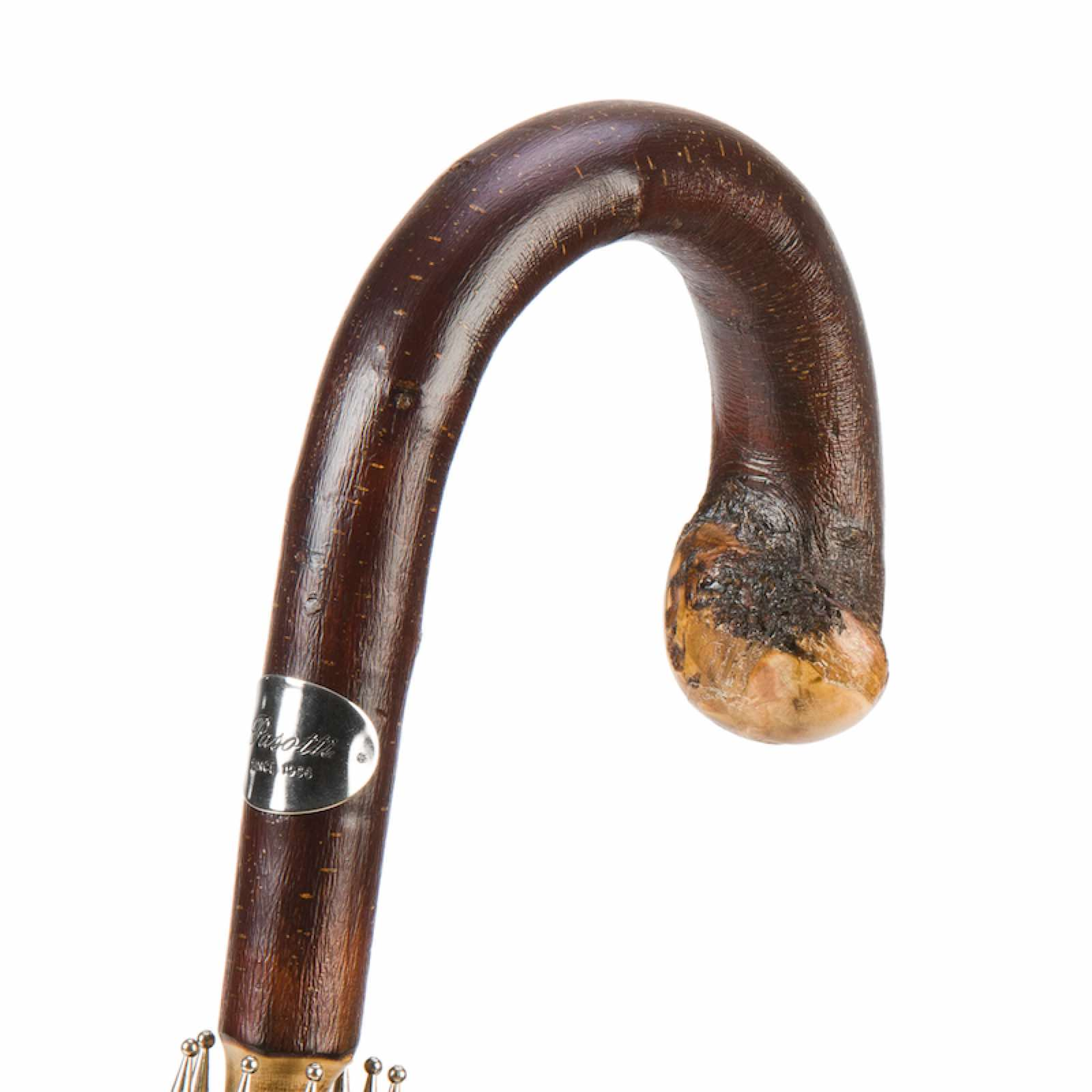 Chestnut Striped Umbrella with Knob End – Handmade Italian Classic