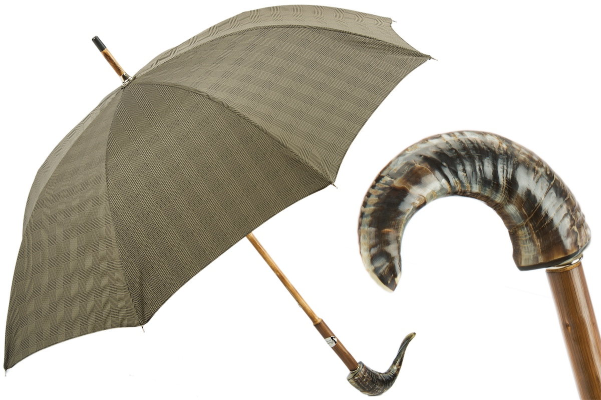 Mutton Horn Umbrella with Wooden Shaft – Classic Handmade Italian Craft