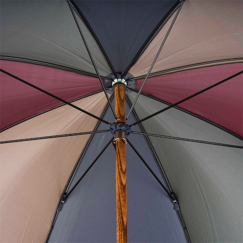 Multicolor Bespoke Gentleman’s Umbrella with Solid Chestnut Stick