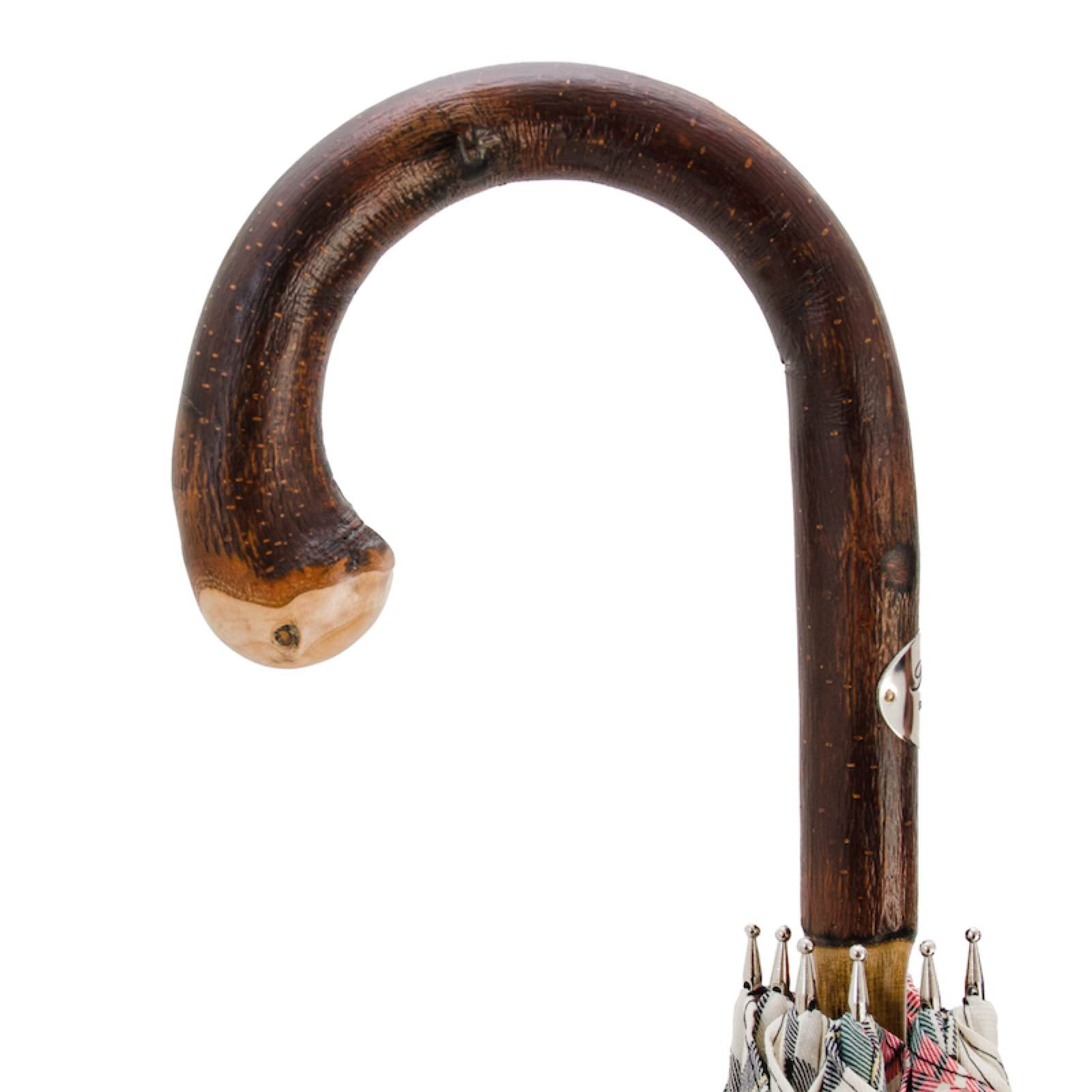 Umbrella Tartan Classico – Handmade Chestnut Handle, Italian Craft