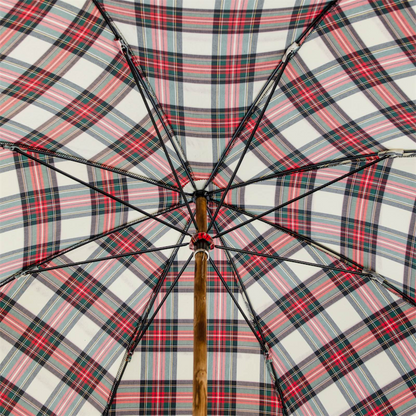 Umbrella Tartan Classico – Handmade Chestnut Handle, Italian Craft