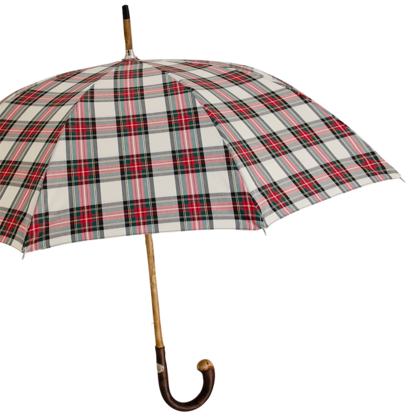 Umbrella Tartan Classico – Handmade Chestnut Handle, Italian Craft