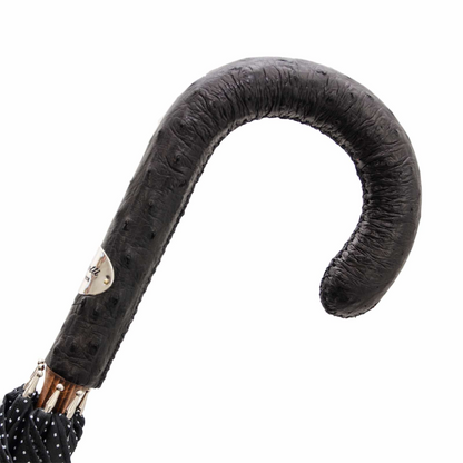Umbrella Punto Bianco with Ostrich Leather Handle – Handmade in Italy