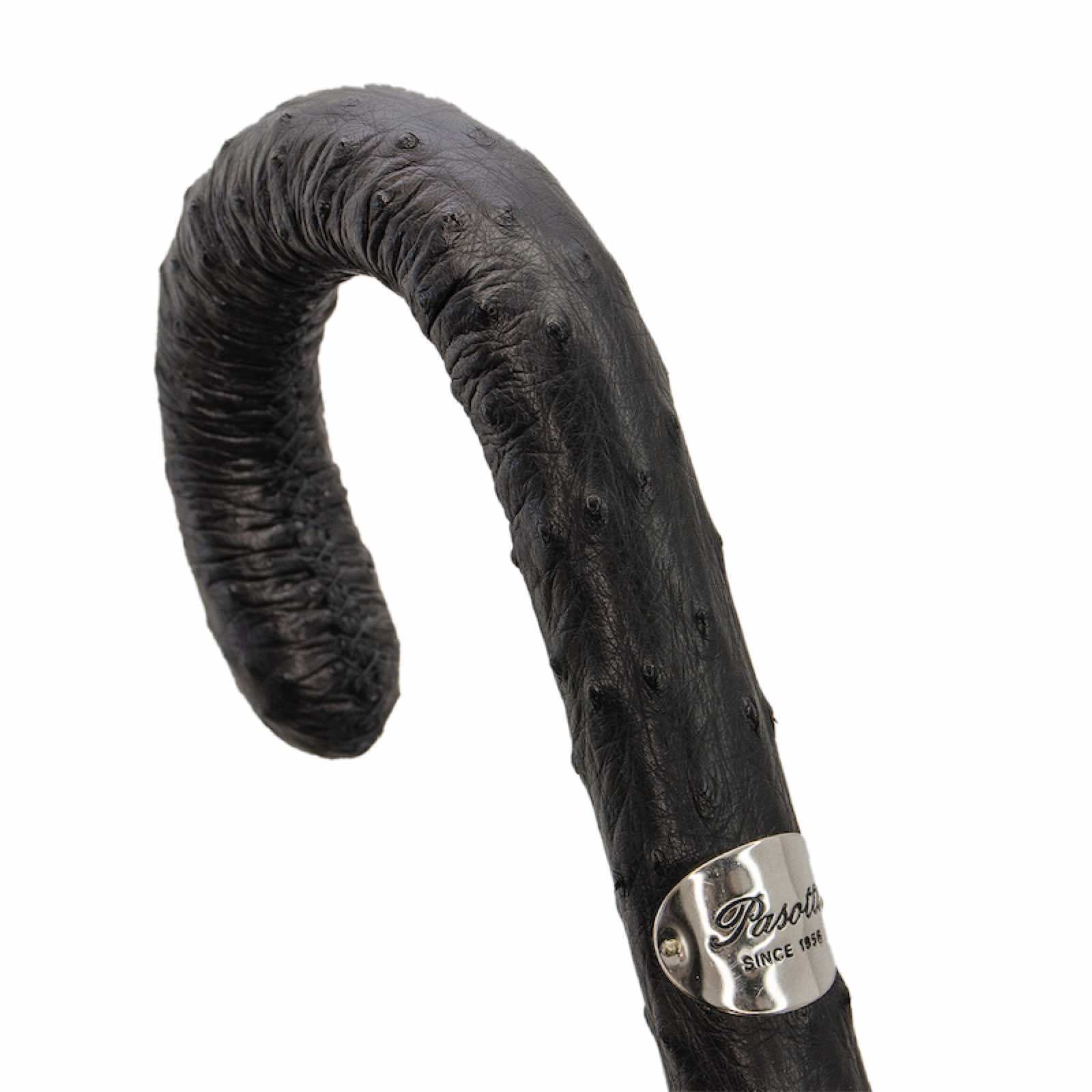 Umbrella Punto Bianco with Ostrich Leather Handle – Handmade in Italy