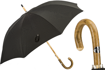 Solid Ash Umbrella with One-Piece Wooden Handle, Handmade in Italy