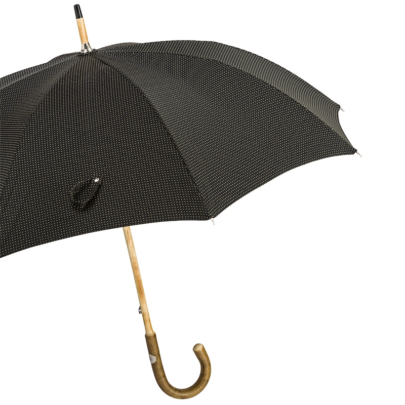 Solid Ash Umbrella with One-Piece Wooden Handle, Handmade in Italy