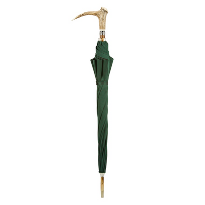 Deer Antler Umbrella with Wooden Shaft – Handmade in Italy