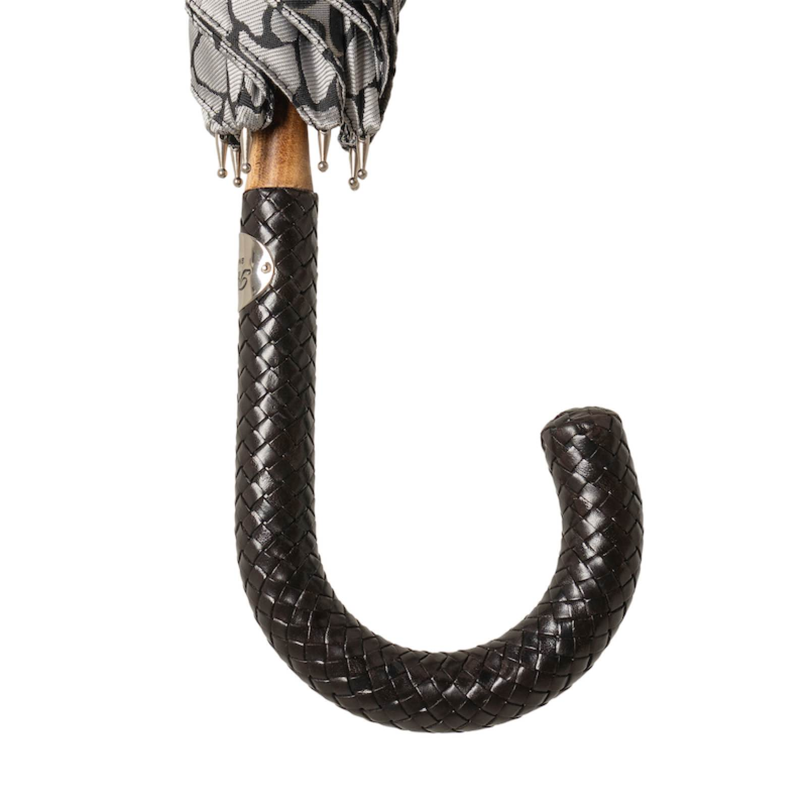 Savage Umbrella with Braided Leather Handle – Handmade in Italy