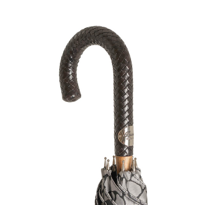 Savage Umbrella with Braided Leather Handle – Handmade in Italy