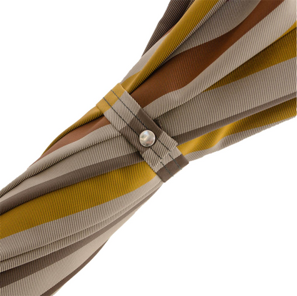 Striped Gentleman’s Umbrella with Genuine Ostrich Leather Handle