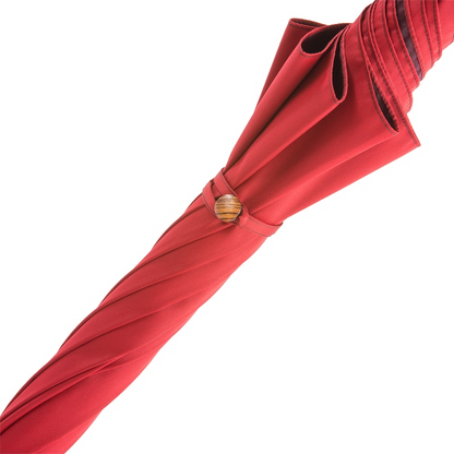 Luxury Gent’s Umbrella with Braided Leather Handle – Handmade in Italy