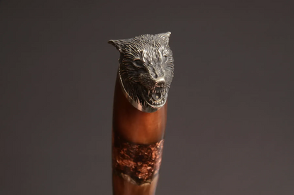 Unique Durable Steel Knife with Hybrid Handle and Leather Sheath - Elegant Knives