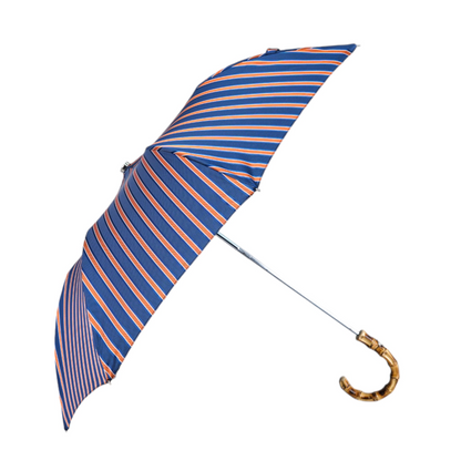 Foldable Striped Umbrella with Bamboo Handle – Handmade in Italy