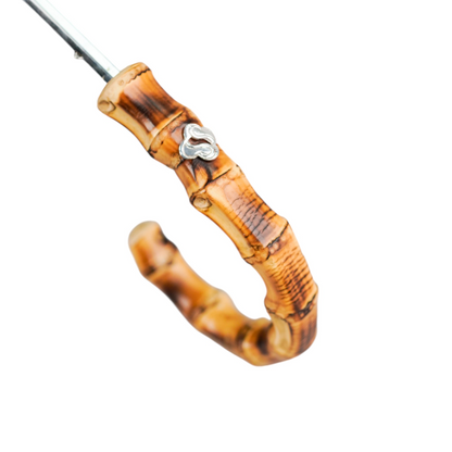 Foldable Striped Umbrella with Bamboo Handle – Handmade in Italy