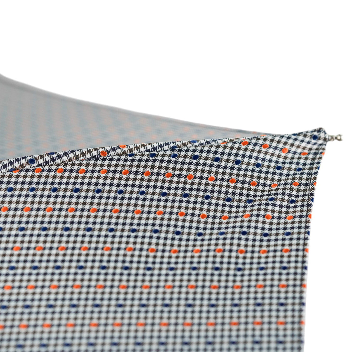 Polka Dot Jacquard Folding Umbrella with Hand-Curved Bamboo Handle