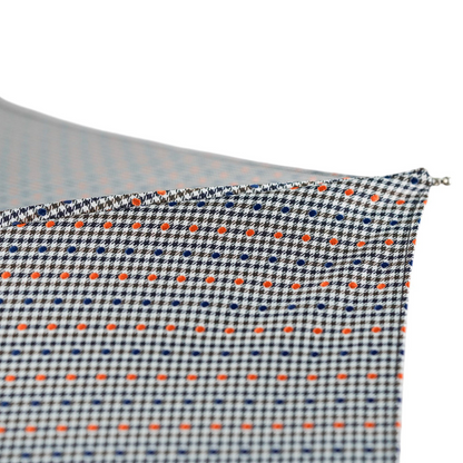 Polka Dot Jacquard Folding Umbrella with Hand-Curved Bamboo Handle