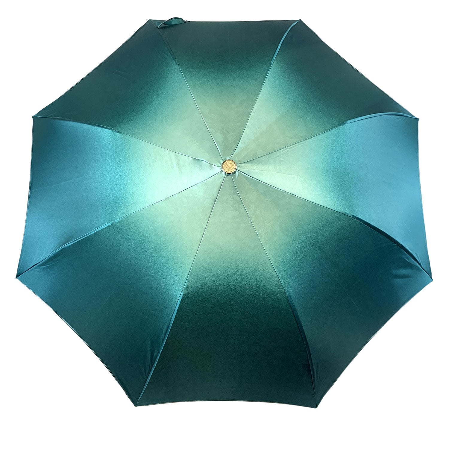 Baroque and Turquoise Deluxe Umbrella with Emerald Crystal Handle