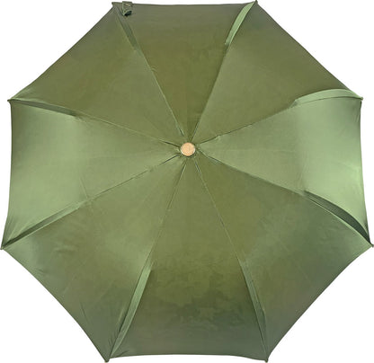 Olive Floral Luxury Umbrella with 24K Gold-Plated Crystal Handle