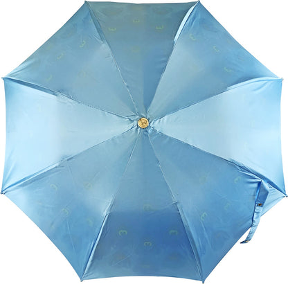 Folding Umbrella for Women – Sapphire Crystals 24K Gold-Plated Handle